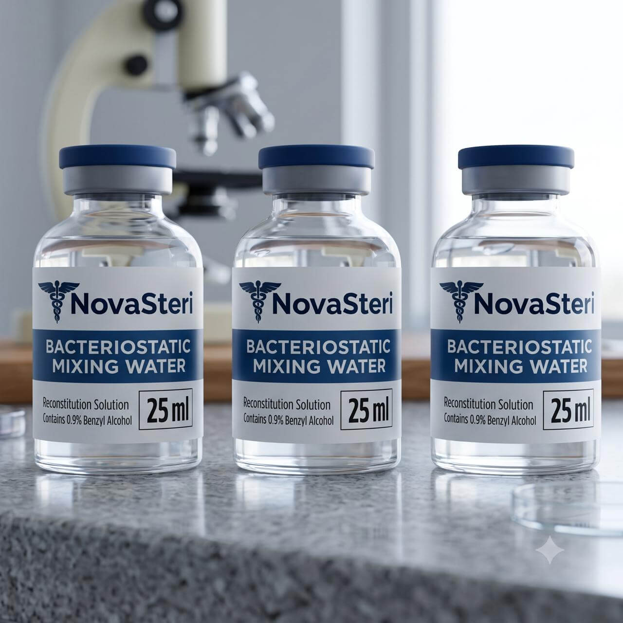 Bacteriostatic Water 3 pack 25 ml ( 75 ml total ) Reconsitutuion solution